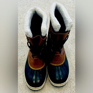 Sorel Caribou Men's Black and Brown Snow Boots Size 13